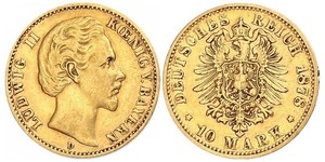 10 Mark Reino de Baviera (1806 - 1918) Oro Luis II de Baviera(1845 – 1886)