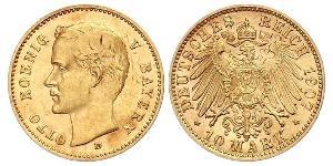 10 Mark Reino de Baviera (1806 - 1918) Oro Otón I de Baviera(1848 – 1916)