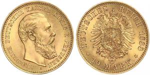 10 Mark Reino de Prusia (1701-1918) Oro Federico Guillermo III de Prusia (1770 -1840)