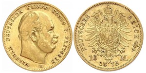 10 Mark Reino de Prusia (1701-1918) Oro Wilhelm I, German Emperor (1797-1888)