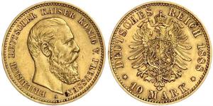 10 Mark Reino de Prusia (1701-1918) Oro Federico Guillermo III de Prusia (1770 -1840)