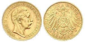 10 Mark Reino de Prusia (1701-1918) Oro Wilhelm II, German Emperor (1859-1941)