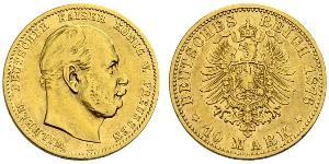 10 Mark Reino de Prusia (1701-1918) Oro Wilhelm I, German Emperor (1797-1888)
