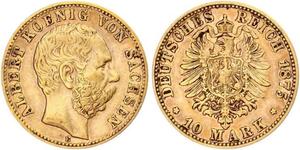 10 Mark Reino de Sajonia (1806 - 1918) Oro 