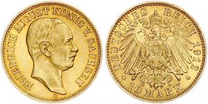 10 Mark Reino de Sajonia (1806 - 1918) Oro Federico Augusto III de Sajonia (1865-1932)