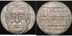 10 Mark Finlandia (1917 - ) Plata Juho Kusti Paasikivi