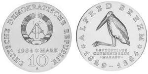 10 Mark República Democrática Alemana (1949-1990) Plata 