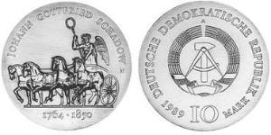 10 Mark República Democrática Alemana (1949-1990) Plata 