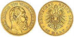 10 Mark Kingdom of Württemberg (1806-1918) 金 卡尔一世 (符腾堡)