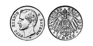 10 Mark 巴伐利亞王國 (1806 - 1918) 金 奥托 (巴伐利亚国王)