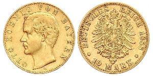 10 Mark 巴伐利亞王國 (1806 - 1918) 金 奥托 (巴伐利亚国王)
