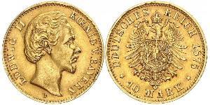 10 Mark 巴伐利亞王國 (1806 - 1918) 金 路德维希二世 (巴伐利亚)