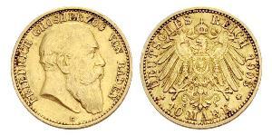 10 Mark 巴登大公國 (1806 - 1918) 金 弗里德里希一世 (巴登)