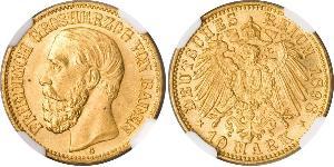 10 Mark 巴登大公國 (1806 - 1918) 金 弗里德里希一世 (巴登)