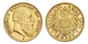 10 Mark 巴登大公國 (1806 - 1918) 金 弗里德里希一世 (巴登)