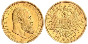 10 Mark 德意志帝國 (1871 - 1918) 金 威廉二世 (德国)