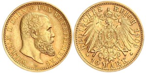 10 Mark 德意志帝國 (1871 - 1918) 金 威廉二世 (德国)