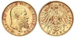 10 Mark 德意志帝國 (1871 - 1918) 金 威廉二世 (德国)