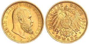 10 Mark 德意志帝國 (1871 - 1918) 金 威廉二世 (德国)