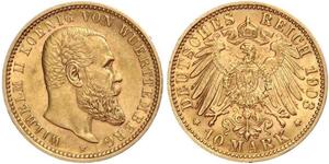 10 Mark 德意志帝國 (1871 - 1918) 金 威廉二世 (德国)
