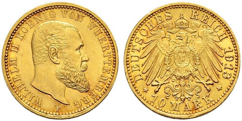 10 Mark 德意志帝國 (1871 - 1918) 金 威廉二世 (德国)