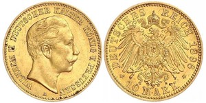10 Mark 普魯士王國 (1701 - 1918) 金 威廉二世 (德国)