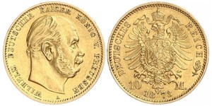 10 Mark 普魯士王國 (1701 - 1918) 金 威廉一世 (德国)