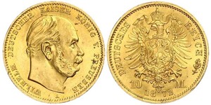 10 Mark 普魯士王國 (1701 - 1918) 金 威廉一世 (德国)