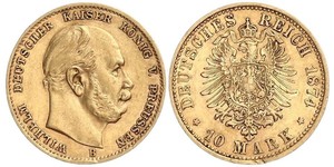 10 Mark 普魯士王國 (1701 - 1918) 金 威廉一世 (德国)
