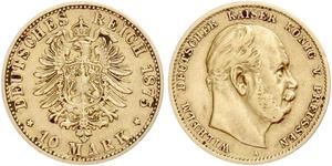 10 Mark 普魯士王國 (1701 - 1918) 金 威廉一世 (德国)