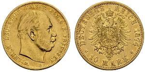 10 Mark 普魯士王國 (1701 - 1918) 金 威廉一世 (德国)
