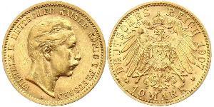 10 Mark 普魯士王國 (1701 - 1918) 金 威廉二世 (德国)