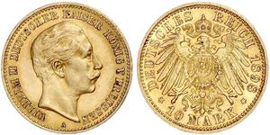 10 Mark 普魯士王國 (1701 - 1918) 金 威廉二世 (德国)