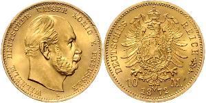 10 Mark 普魯士王國 (1701 - 1918) 金 威廉一世 (德国)