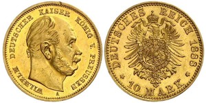 10 Mark 普魯士王國 (1701 - 1918) 金 威廉一世 (德国)