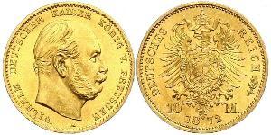 10 Mark 普魯士王國 (1701 - 1918) 金 威廉一世 (德国)