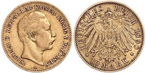 10 Mark 普魯士王國 (1701 - 1918) 金 威廉二世 (德国)