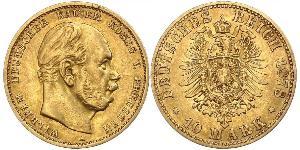 10 Mark 普魯士王國 (1701 - 1918) 金 威廉一世 (德国)