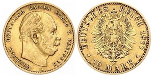 10 Mark 普魯士王國 (1701 - 1918) 金 威廉一世 (德国)