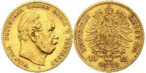 10 Mark 普魯士王國 (1701 - 1918) 金 威廉一世 (德国)