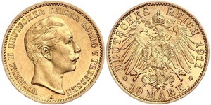 10 Mark 普魯士王國 (1701 - 1918) 金 威廉二世 (德国)