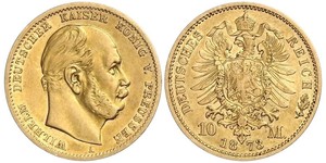 10 Mark 普魯士王國 (1701 - 1918) 金 威廉一世 (德国)