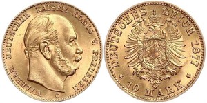 10 Mark 普魯士王國 (1701 - 1918) 金 威廉一世 (德国)