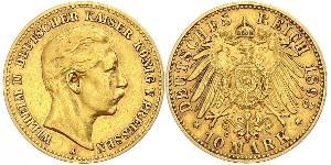 10 Mark 普魯士王國 (1701 - 1918) 金 威廉二世 (德国)