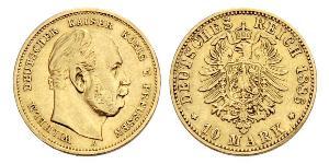 10 Mark 普魯士王國 (1701 - 1918) 金 威廉一世 (德国)