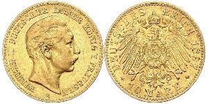 10 Mark 普魯士王國 (1701 - 1918) 金 威廉二世 (德国)