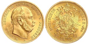 10 Mark 普魯士王國 (1701 - 1918) 金 威廉一世 (德国)