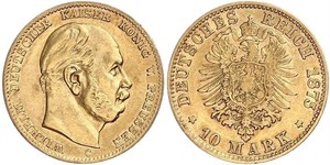 10 Mark 普魯士王國 (1701 - 1918) 金 威廉一世 (德国)