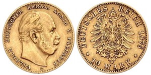 10 Mark 普魯士王國 (1701 - 1918) 金 威廉一世 (德国)