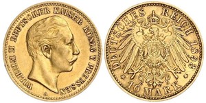 10 Mark 普魯士王國 (1701 - 1918) 金 威廉二世 (德国)